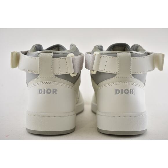 Dior Mens B27 Uptown White Grey Leather Oblique High Top Trainer Sneakers 44 11 - Picture 11 of 12
